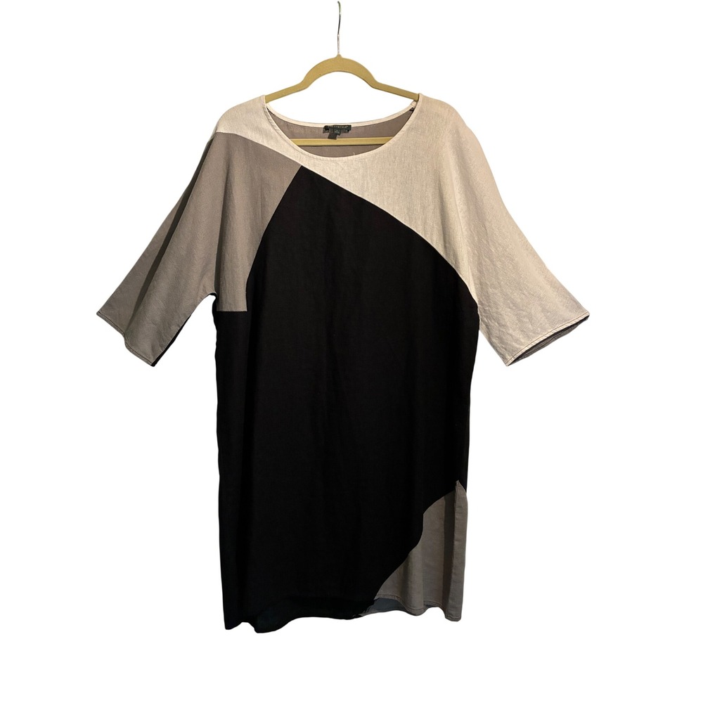 For Cynthia Womens L Linen Blend Colorblock Tunic Dress Lagenlook
Minimalist